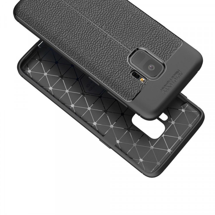 Чехол-накладка Litchi Grain для Samsung Galaxy S9 (черный)