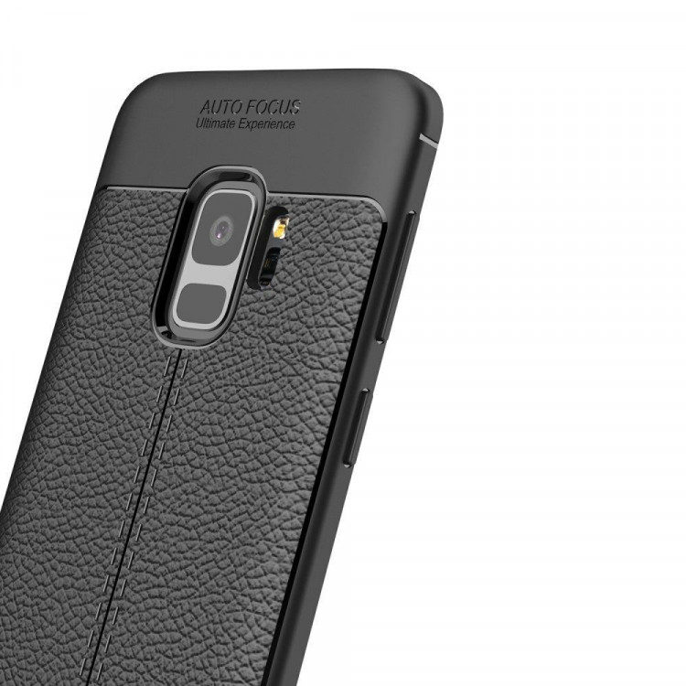 Чехол-накладка Litchi Grain для Samsung Galaxy S9 (черный)
