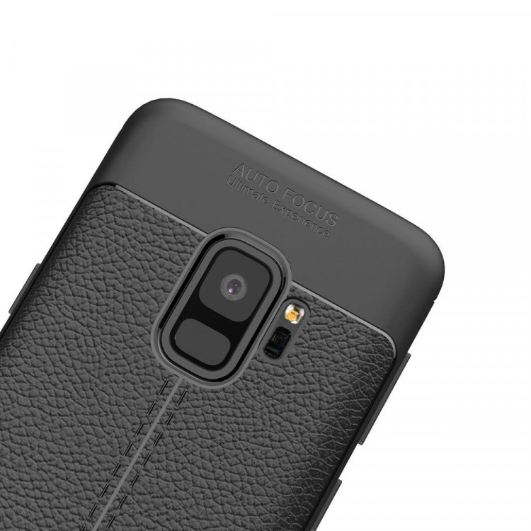 Чехол-накладка Litchi Grain для Samsung Galaxy S9 (черный)