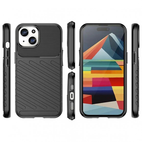 Чехол-накладка Thunder Series для iPhone 15 (черный)
