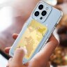Силиконовый чехол с карманом для карт для iPhone 14 Pro Max