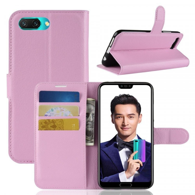 Чехол с визитницей для Huawei Honor 10 (розовый)