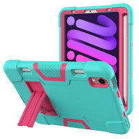 Гибридный TPU чехол для Apple iPad mini 6 (зеленый + розовый)