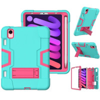 Гибридный TPU чехол для Apple iPad mini 6 (зеленый + розовый)