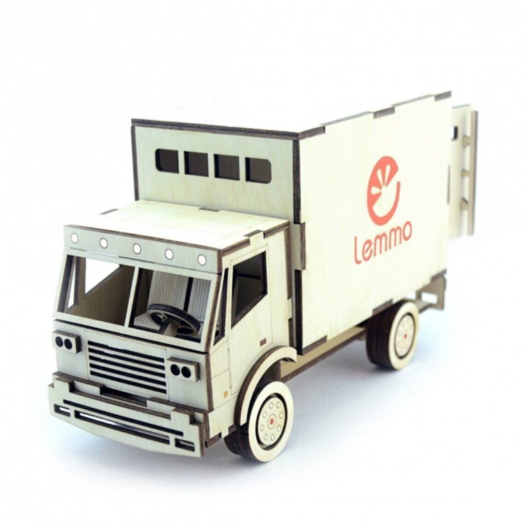 Конструктор 3D деревянный подвижный Lemmo Грузовик Фургон