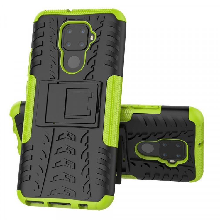 Чехол Hybrid Armor для Huawei Nova 5i Pro / Mate 30 Lite (черный + зеленый)