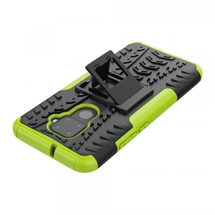 Чехол Hybrid Armor для Huawei Nova 5i Pro / Mate 30 Lite (черный + зеленый)