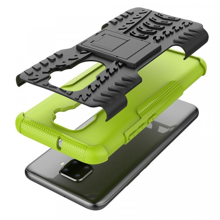 Чехол Hybrid Armor для Huawei Nova 5i Pro / Mate 30 Lite (черный + зеленый)