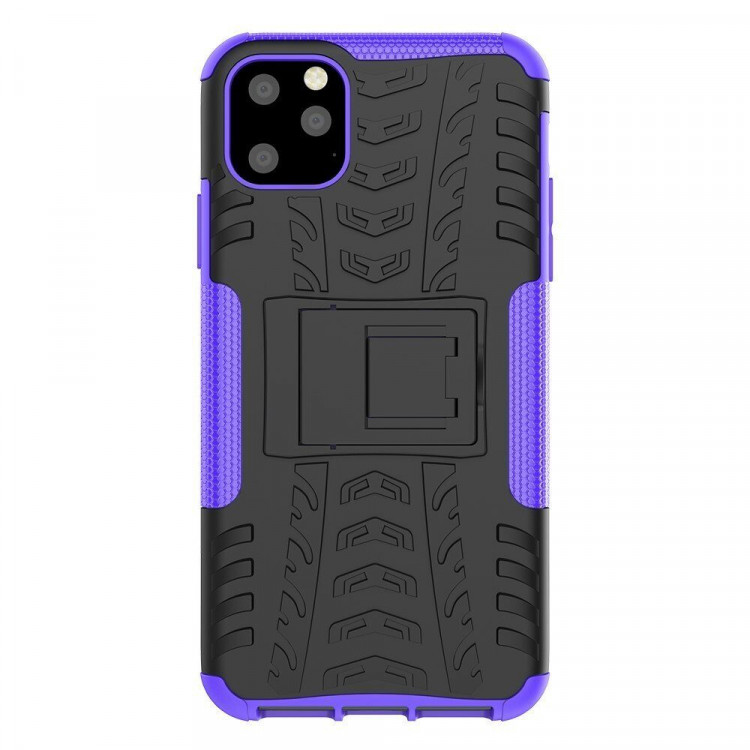 Чехол Hybrid Armor для iPhone 11 Pro Max (черный + фиолетовый)