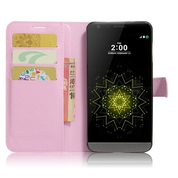 Чехол с визитницей для LG G5 / LG G5 SE (розовый) Чехол с визитницей для LG G5 / LG G5 SE (розовый)