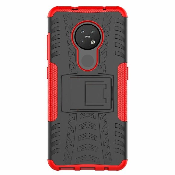 Чехол Hybrid Armor для Nokia 7.2 / Nokia 6.2 (черный + красный)