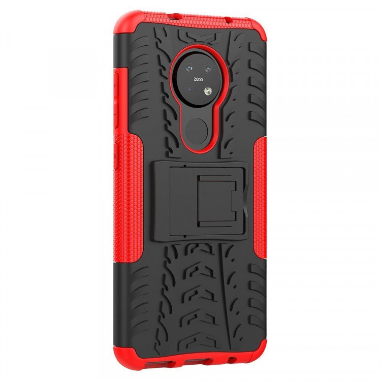 Чехол Hybrid Armor для Nokia 7.2 / Nokia 6.2 (черный + красный)