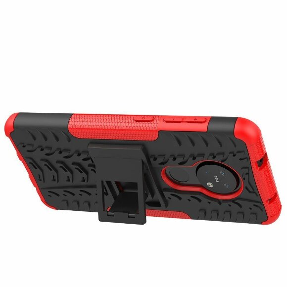 Чехол Hybrid Armor для Nokia 7.2 / Nokia 6.2 (черный + красный)