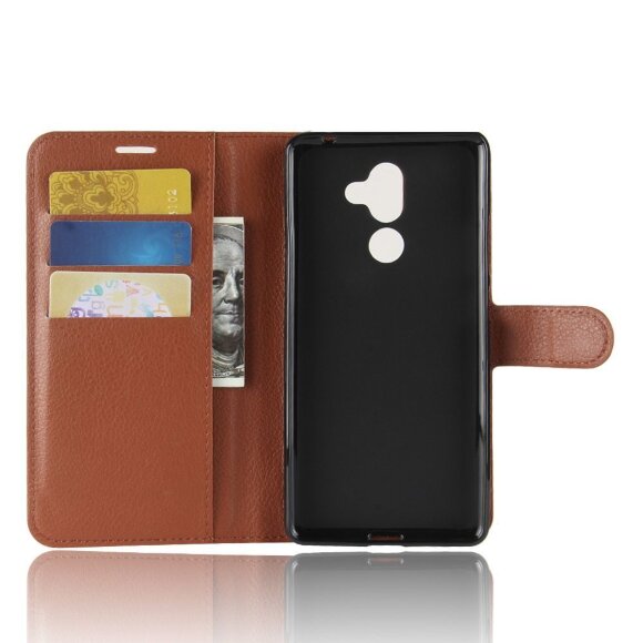 Чехол с визитницей для Nokia 7 Plus (коричневый)