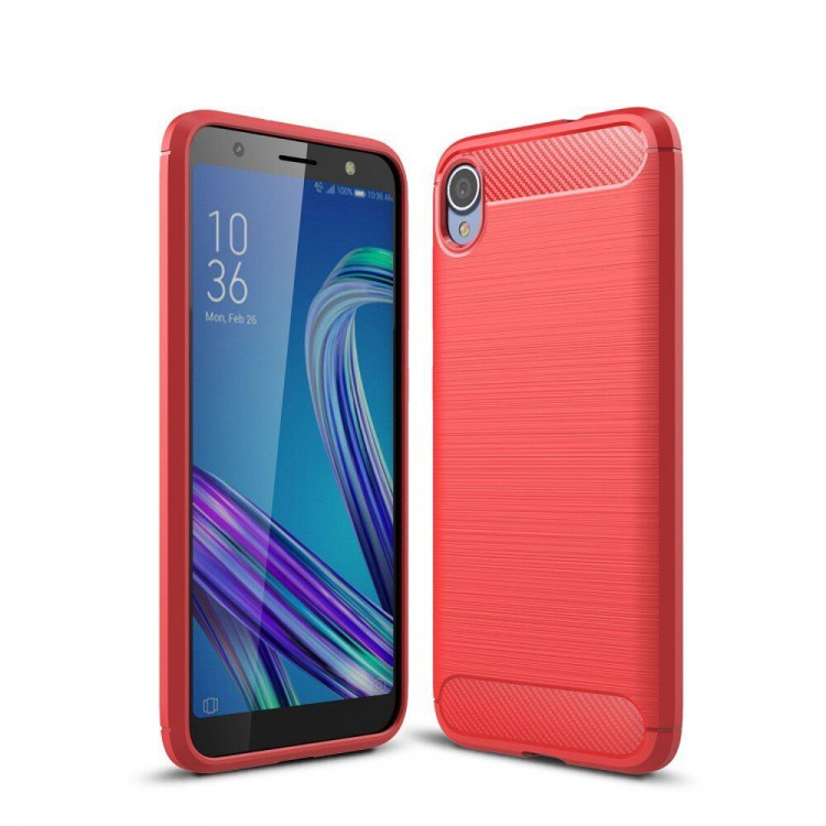 Чехол-накладка Carbon Fibre для Asus ZenFone Live (L1) / (L2) ZA550KL (красный)