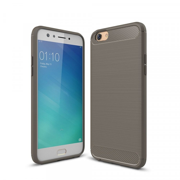 Чехол-накладка Carbon Fibre для OPPO A77 (серый)