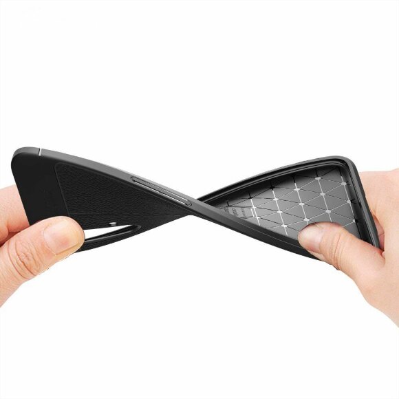 Чехол-накладка Litchi Grain для Realme X3 SuperZoom / Realme X50 5G (черный)