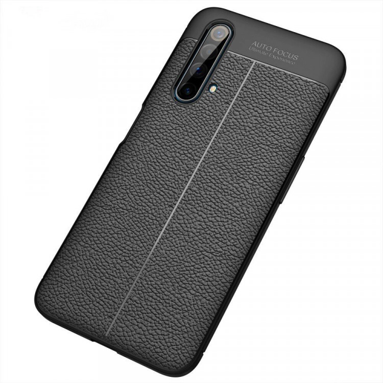Чехол-накладка Litchi Grain для Realme X3 SuperZoom / Realme X50 5G (черный)