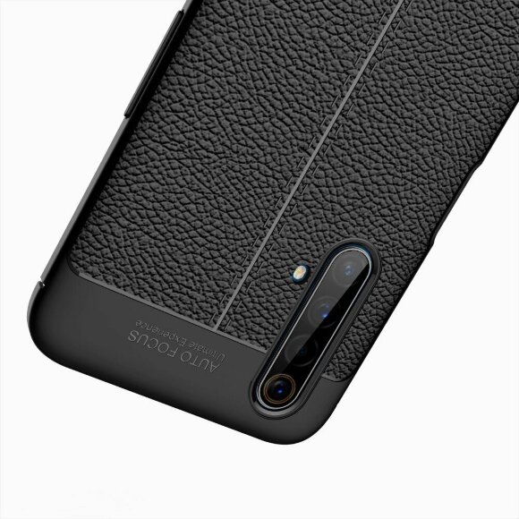 Чехол-накладка Litchi Grain для Realme X3 SuperZoom / Realme X50 5G (черный)