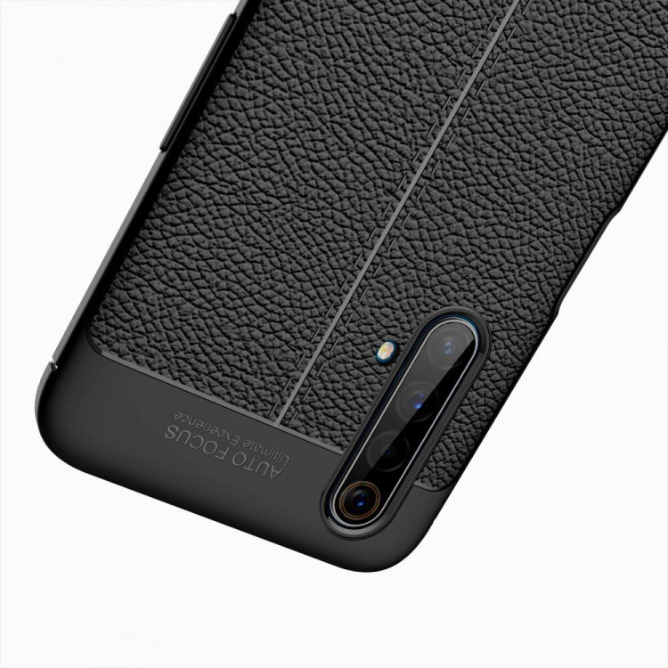 Чехол-накладка Litchi Grain для Realme X3 SuperZoom / Realme X50 5G (черный)