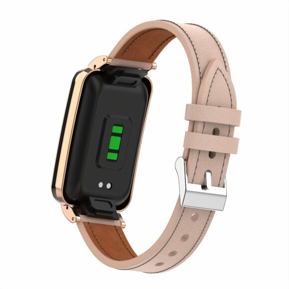 Кожаный ремешок для Xiaomi Smart Band 7 Pro (розовый)