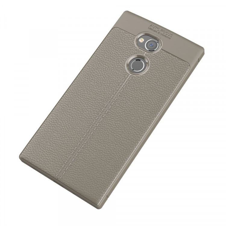 Чехол-накладка Litchi Grain для Sony Xperia XA2 Ultra (серый)