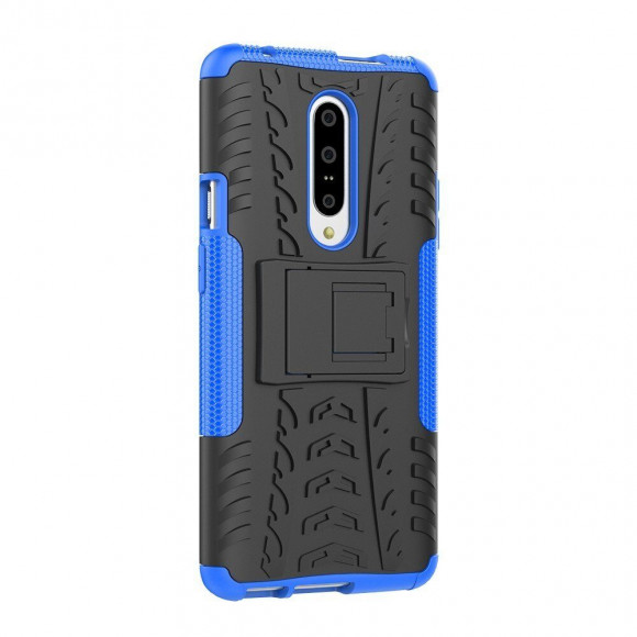 Чехол Hybrid Armor для OnePlus 7 Pro (черный + голубой)