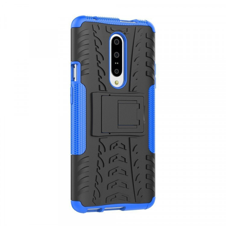 Чехол Hybrid Armor для OnePlus 7 Pro (черный + голубой)
