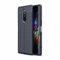 Чехол-накладка Litchi Grain для Sony Xperia 1 (темно-синий)