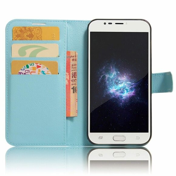 Чехол с визитницей для DOOGEE X9 mini (голубой) Чехол с визитницей для DOOGEE X9 mini (голубой)