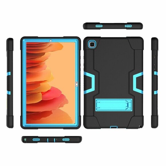 Гибридный TPU чехол для Samsung Galaxy Tab A7 (2020), Galaxy Tab A7 (2022) SM-T500, SM-T505, SM-T509 - 10,4 дюйма (черный+голубой) Гибридный TPU чехол для Samsung Galaxy Tab A7 (2020), Galaxy Tab A7 (2022) SM-T500, SM-T505, SM-T509 - 10,4 дюйма (черный+голубой)