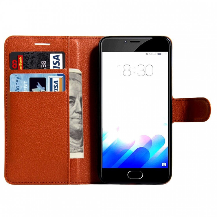 Чехол с визитницей для Meizu M3 / M3s (коричневый)