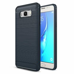 Чехол-накладка Carbon Fibre для Samsung Galaxy J7 (2016) SM-J710F (темно-синий)