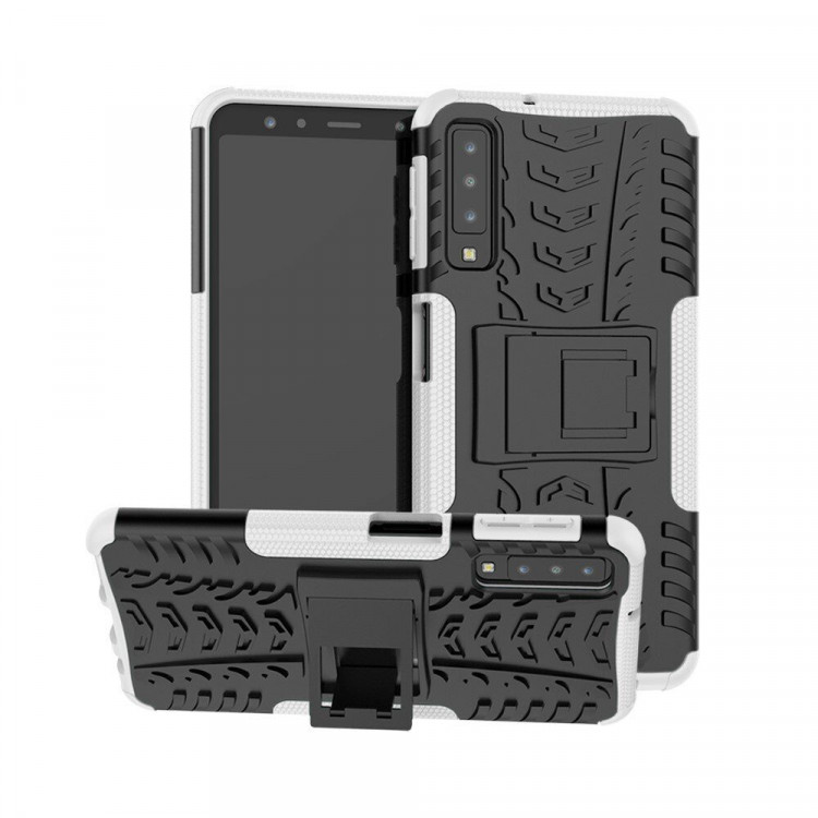 Чехол Hybrid Armor для Samsung Galaxy A7 (2018) (черный + белый)