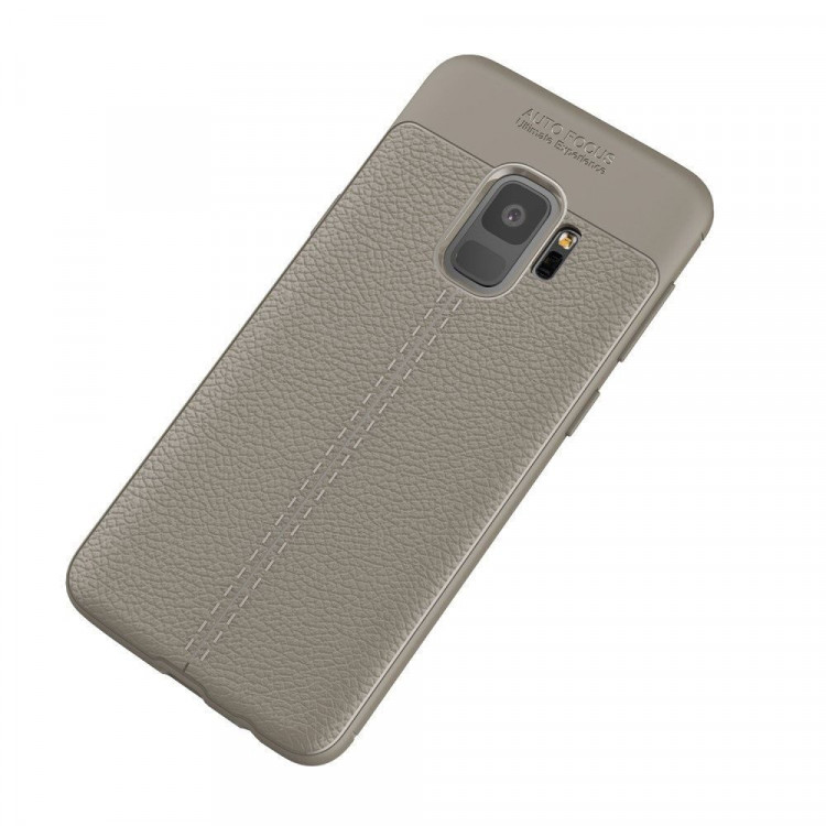 Чехол-накладка Litchi Grain для Samsung Galaxy S9 (серый)
