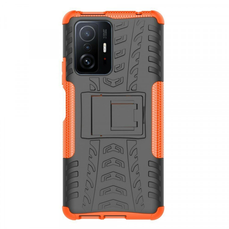 Чехол Hybrid Armor для Xiaomi 11T / Xiaomi 11T Pro (черный + оранжевый)