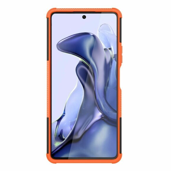 Чехол Hybrid Armor для Xiaomi 11T / Xiaomi 11T Pro (черный + оранжевый) Чехол Hybrid Armor для Xiaomi 11T / Xiaomi 11T Pro (черный + оранжевый)