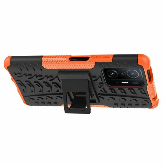 Чехол Hybrid Armor для Xiaomi 11T / Xiaomi 11T Pro (черный + оранжевый) Чехол Hybrid Armor для Xiaomi 11T / Xiaomi 11T Pro (черный + оранжевый)
