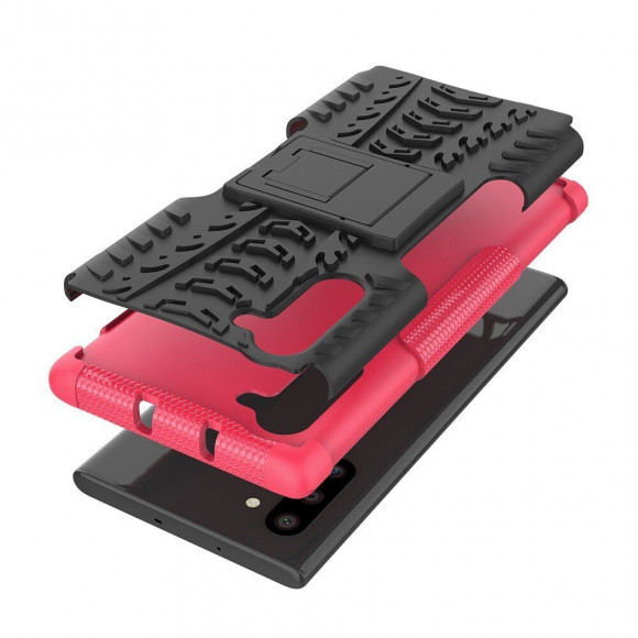 Чехол Hybrid Armor для Samsung Galaxy Note 10 (черный + розовый)