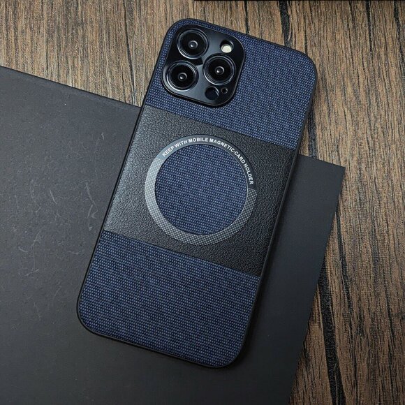 Тканевый чехол Electroplated MagSafe для iPhone 14 Plus (синий) Тканевый чехол Electroplated MagSafe для iPhone 14 Plus (синий)