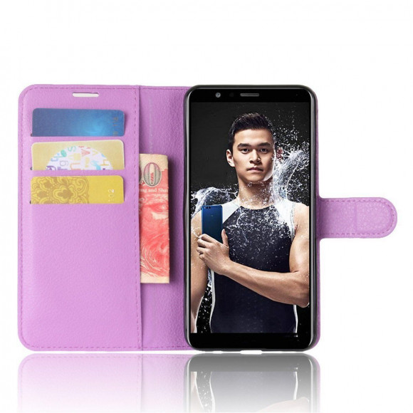 Чехол с визитницей для Huawei Honor 7X (фиолетовый)
