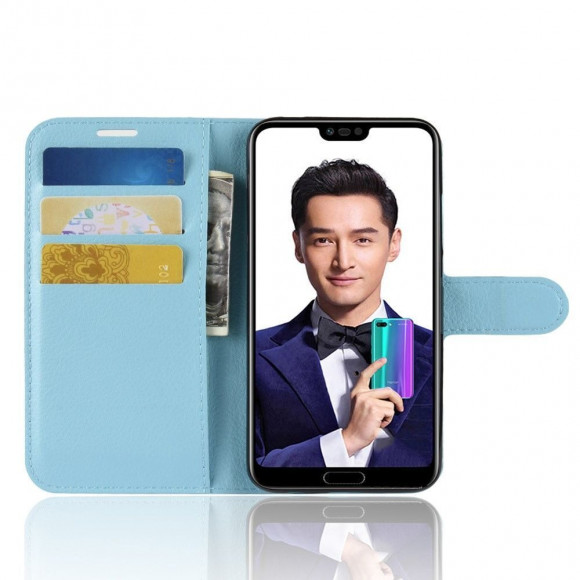 Чехол с визитницей для Huawei Honor 10 (голубой)