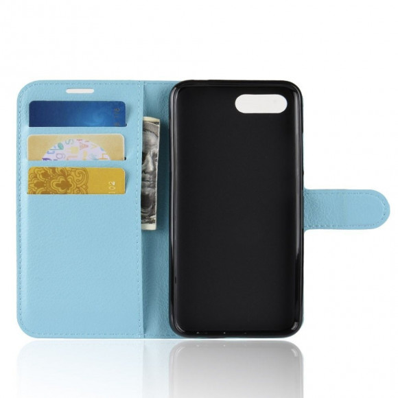 Чехол с визитницей для Huawei Honor 10 (голубой)
