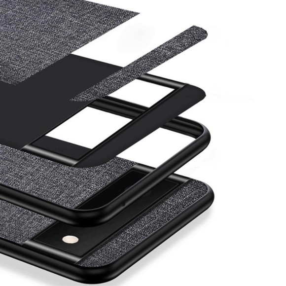 Чехол с тканевой текстурой PC+TPU для Google Pixel 7 (серый) Чехол с тканевой текстурой PC+TPU для Google Pixel 7 (серый)