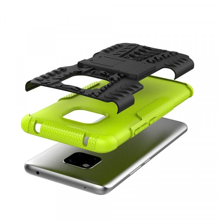 Чехол Hybrid Armor для Huawei Mate 20 Pro (черный + зеленый)