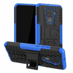 Чехол Hybrid Armor для Huawei Nova 5i Pro / Mate 30 Lite (черный + голубой)