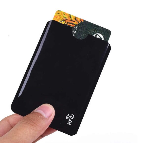 Чехол для кредитных карт с защитой RFID (черный) - 10 штук