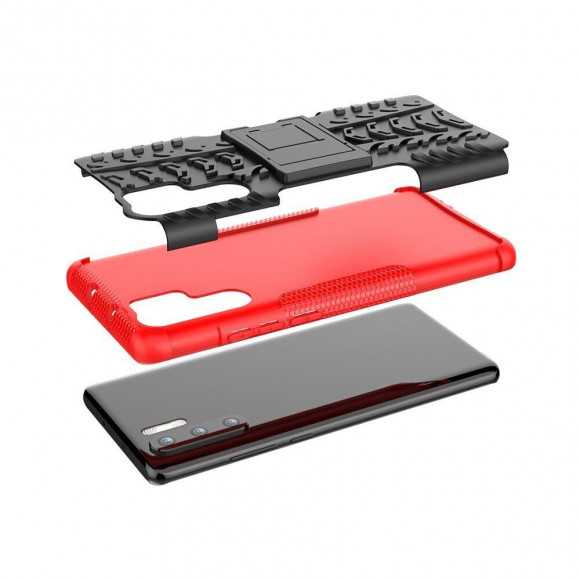Чехол Hybrid Armor для Huawei P30 Pro (черный + красный)