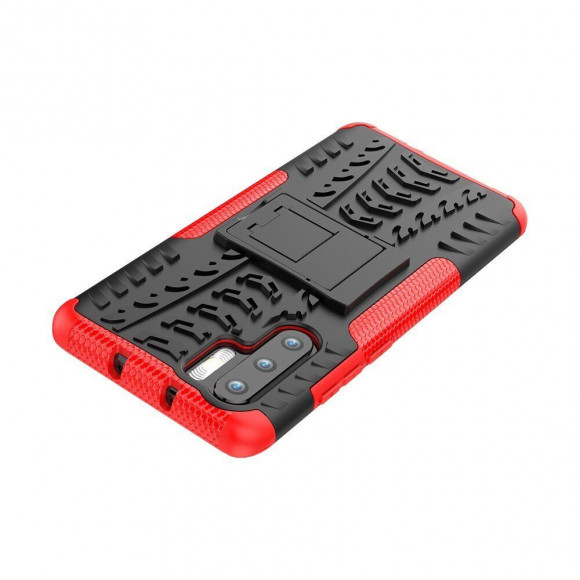 Чехол Hybrid Armor для Huawei P30 Pro (черный + красный)