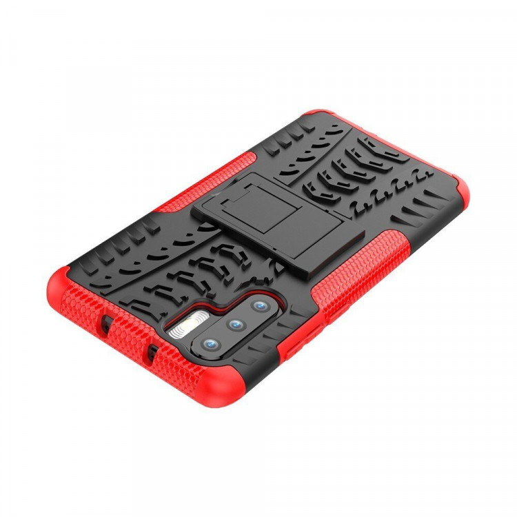 Чехол Hybrid Armor для Huawei P30 Pro (черный + красный)